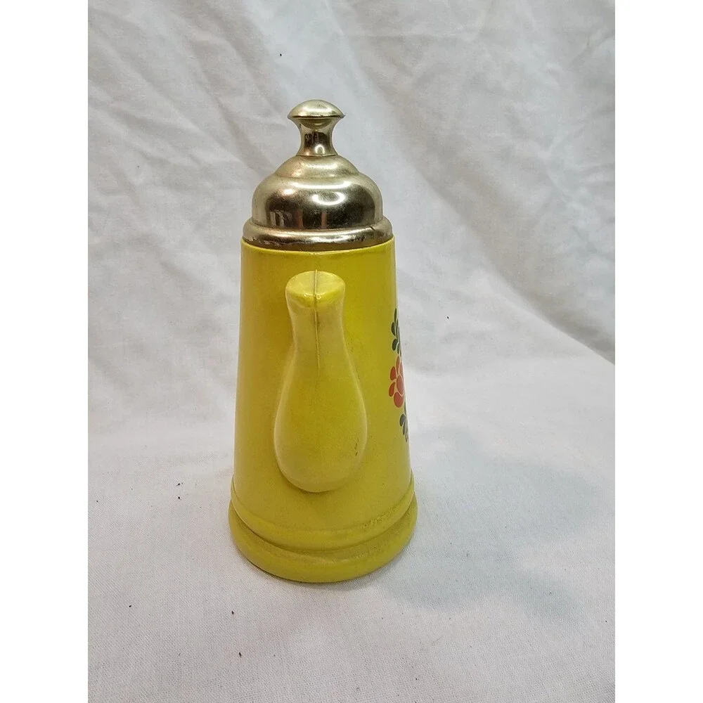 Avon Foam Bath Oil Empty Bottle Koffee Klatch Lilac Yellow Coffee Pot 5 Fl Oz